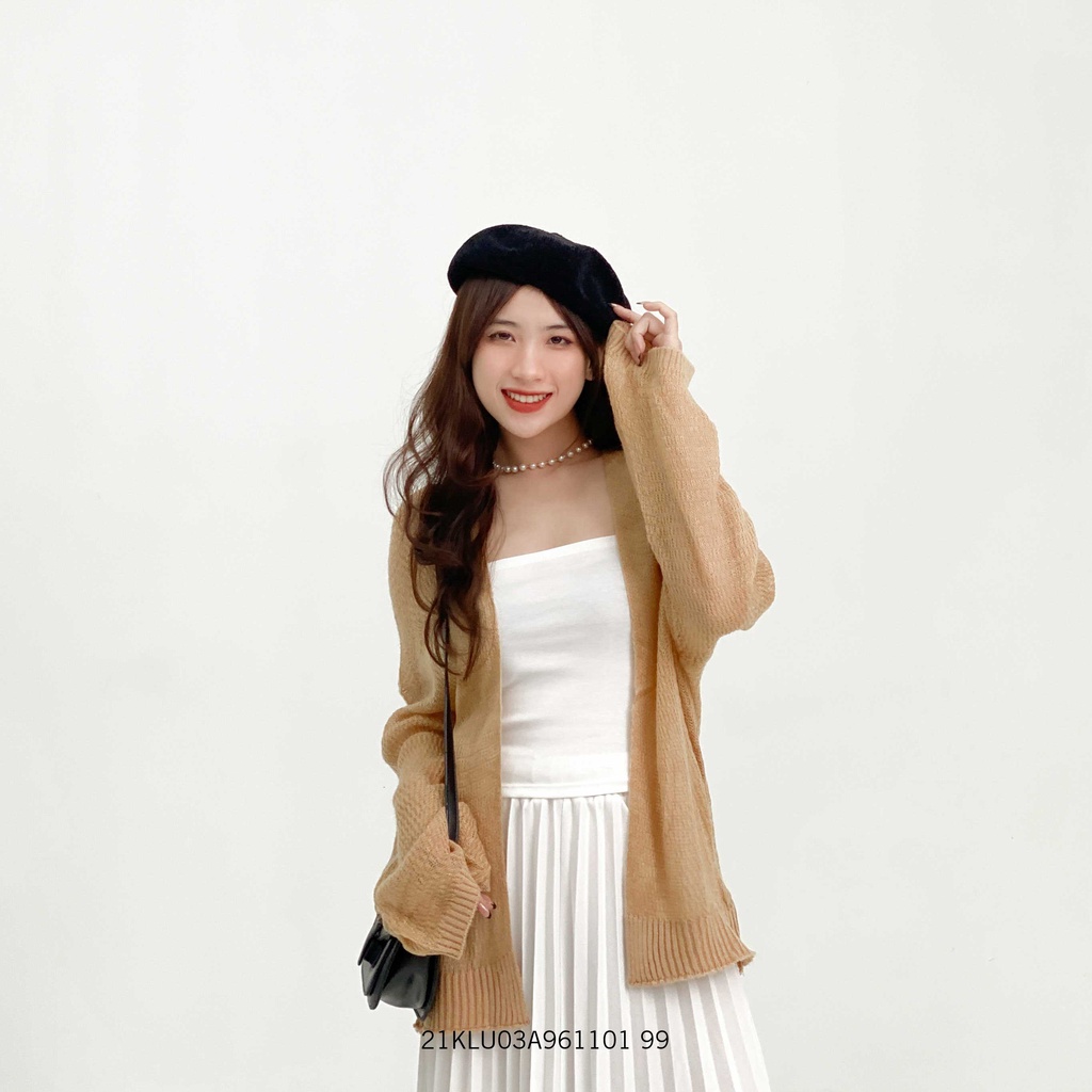 Cardigan len mỏng dài tay nữ VM STYLE áo khoác ngoài phong cách ulzzang Hàn Quốc - 22KLU03K672501