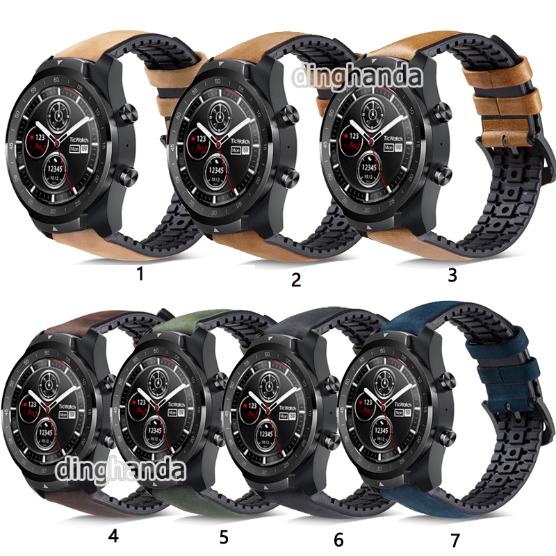 Dây đeo bằng da thật cho đồng hồ thông minh Ticwatch Pro E2 S2 GTX