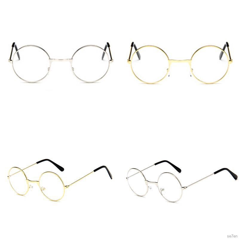 Kính gọng kim loại tròn tráng gương phong cách vintage đáng yêu cho bé