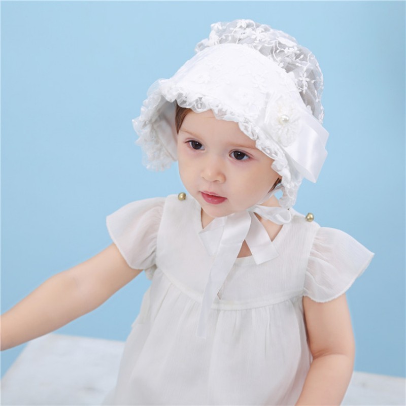 Mũ vải ren thắt dây nơ đáng yêu dành cho bé