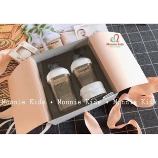 Bộ Quà Tặng Bình Sữa Hegen Cao Cấp Basic Stater Kit ( Gồm 1 bình 150ml , 1 bình 240ml và 2 nắp đậy ) -ND