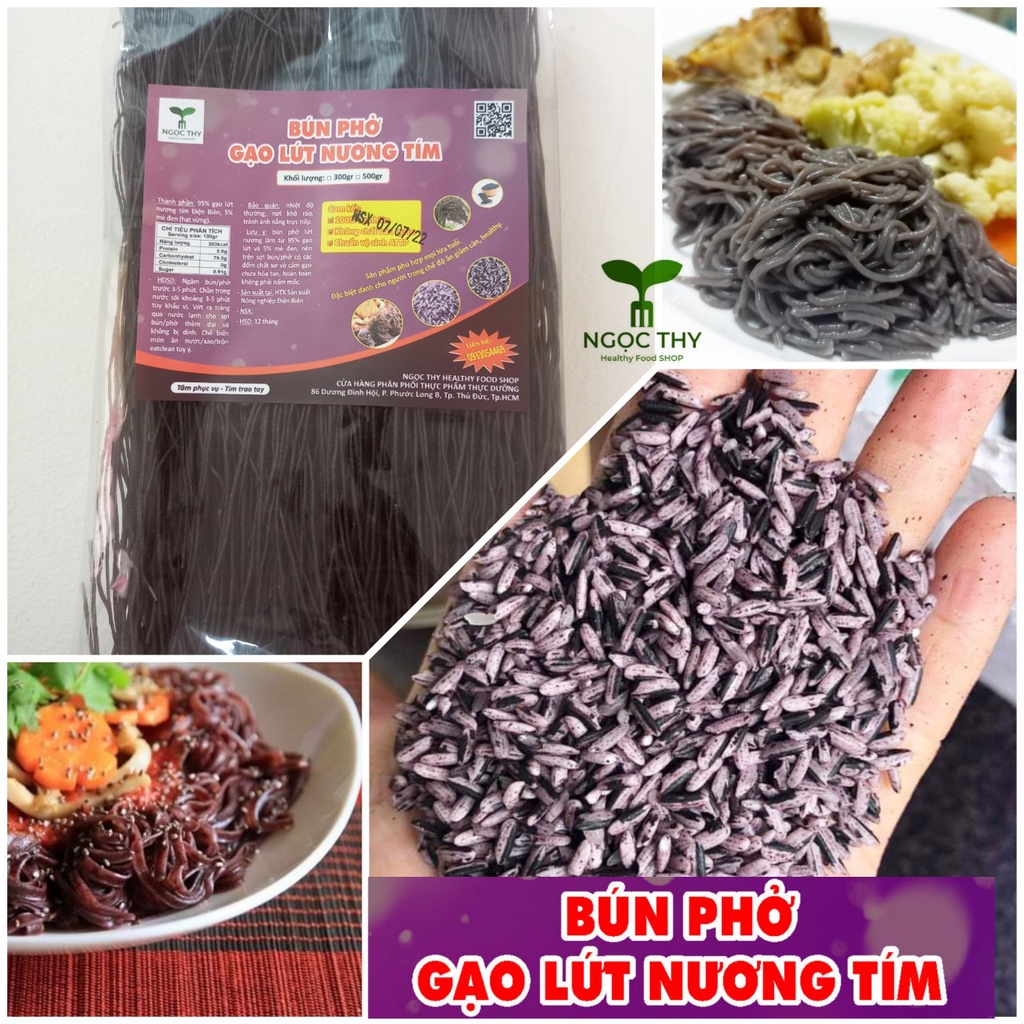 NT Food Bún phở gạo lứt nương tím Điện Biên ăn kiêng eatclean giảm cân