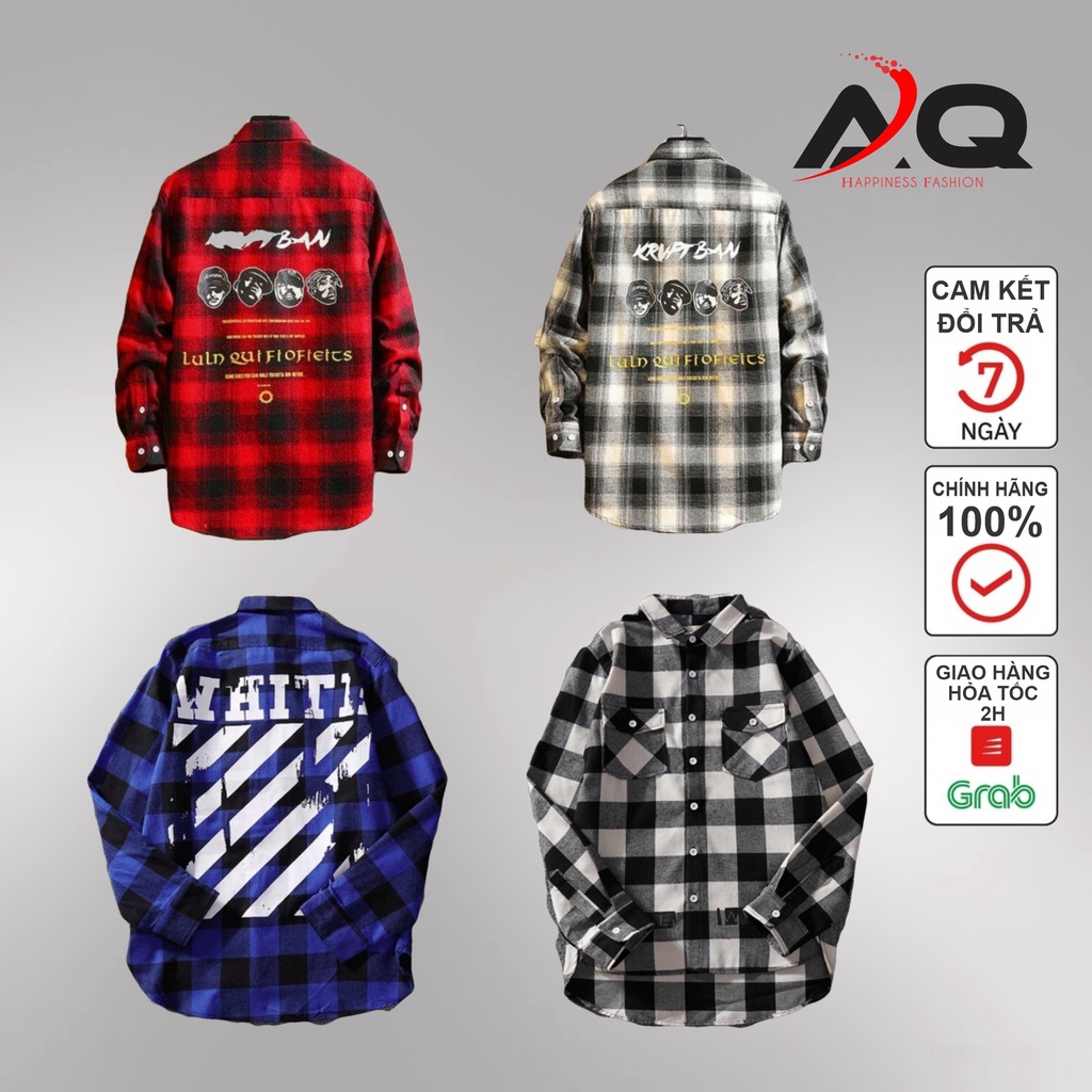 Áo Sơ Mi Caro Flannel 💖Nam Nữ Đẹp Chất 🌟FREESHIP+QUÀ TẶNG🌟FLANNEL CARO In WHITE - QSTORE | BigBuy360 - bigbuy360.vn