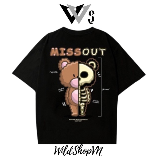 Áo thun MISSOUT gấu , áo local brand missout kidcore gấu , áo phông tay lỡ full tag nam nữ Wild Shop