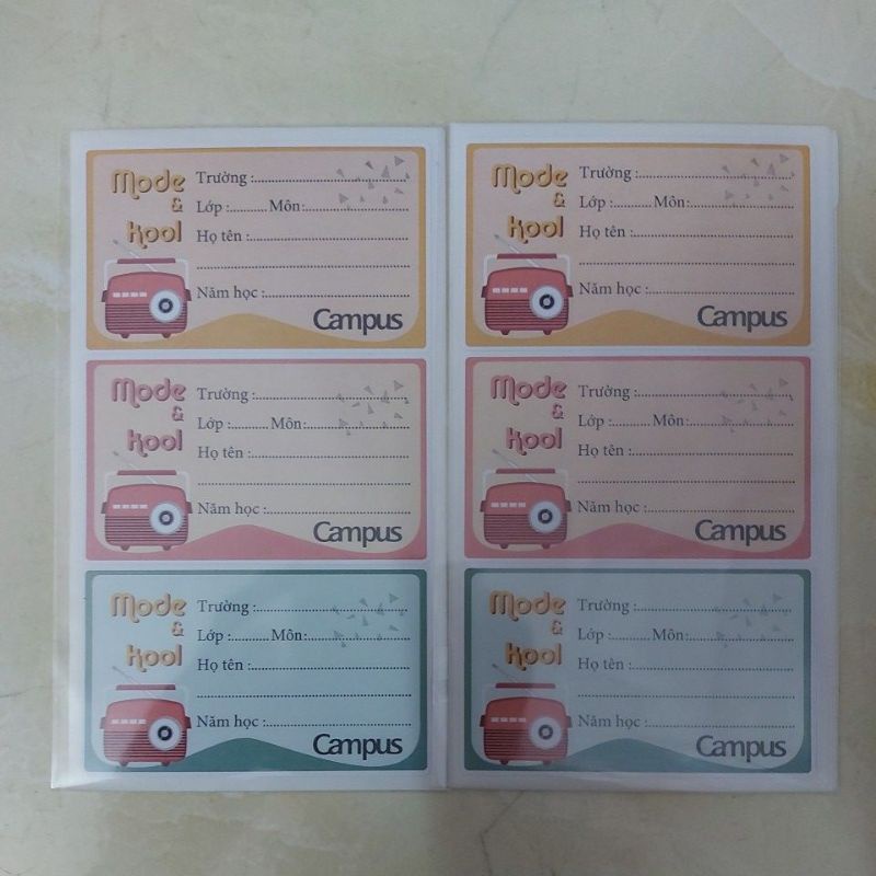 Nhãn vở Mode &amp; Kool Campus KOKUYO (18 cái/tập)