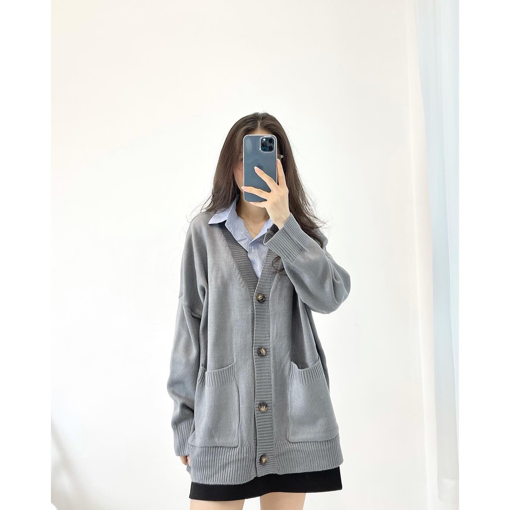 (FREESHIP) Áo khoác cardigan len trơn hàng quảng châu cao cấp Miho house