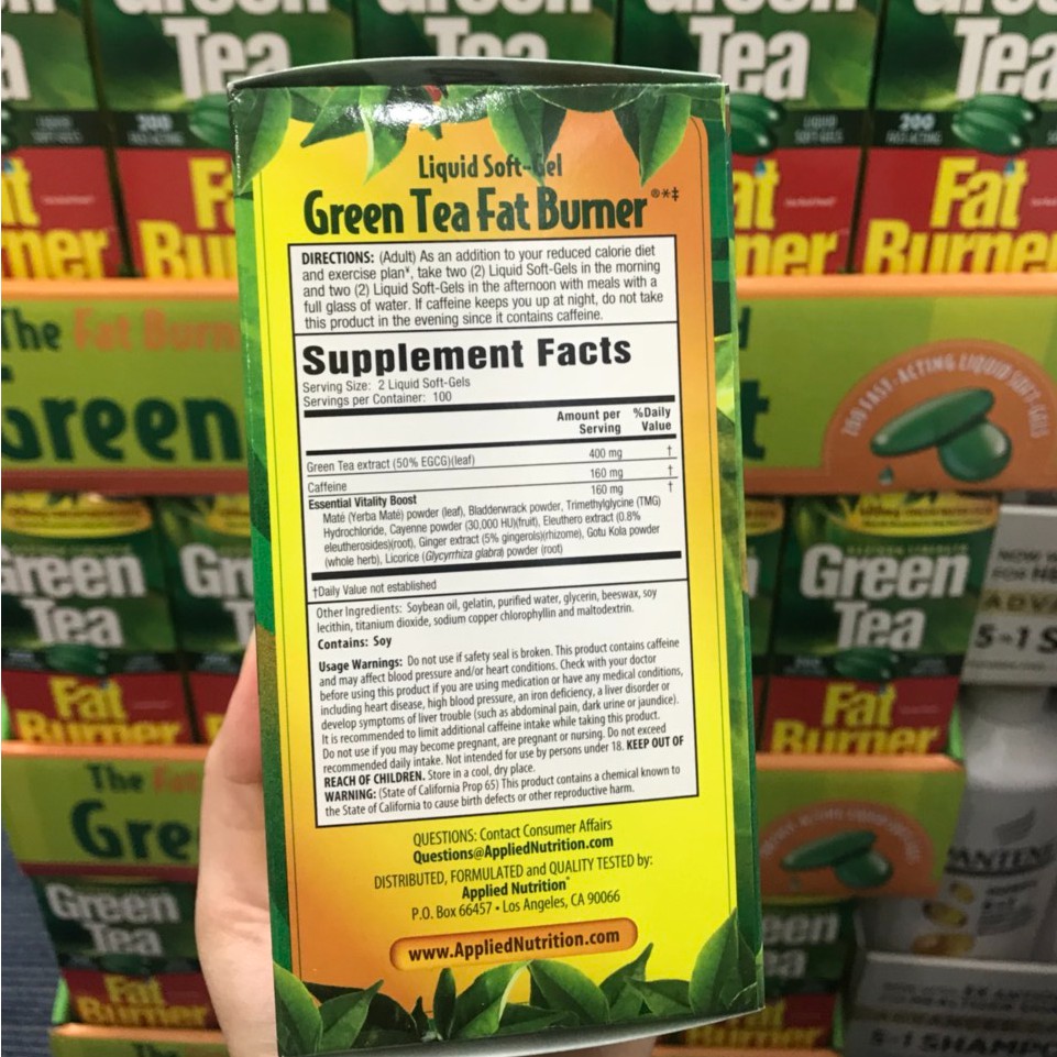 Viên uống giảm cân từ trà xanh Green Tea Fat Burner 200 viên của Mỹ