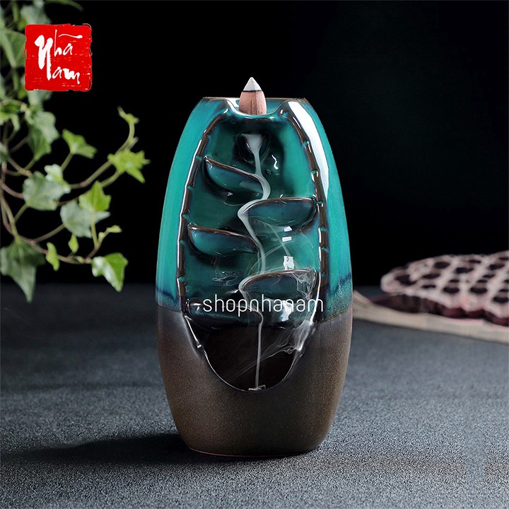 Thác khói trầm hương men ngọc thác suối chảy ngược tặng 3 nụ trầm