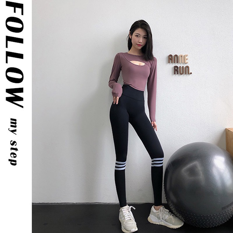 Quần Tập Gym, Yoga Chất Vải Cao Cấp, Cạp Cao Nâng Mông, Phong Cách Thể Thao 3 sọc - Kenzi-shop