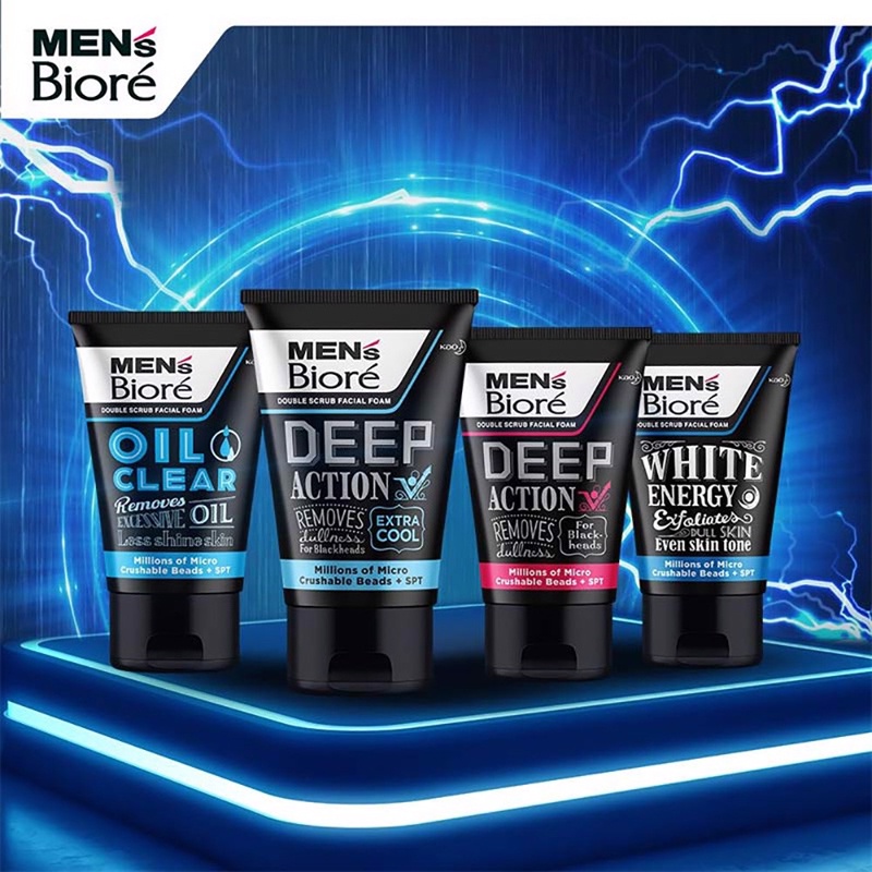 Sữa Rửa Mặt Chứa Hạt Tác Động Kép Men's Bioré Double Scrub Facial Foam 100g