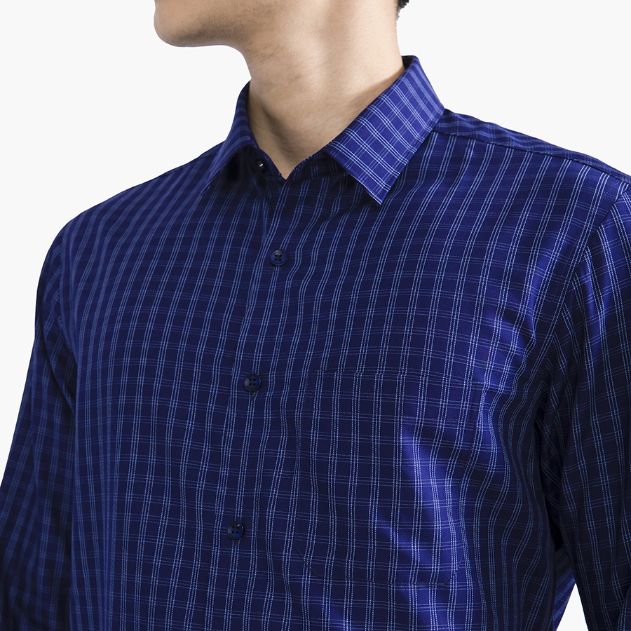 [MẪU MỚI] Áo sơ mi nam dài tay ARISTINO phom Regular fit, màu xanh tím than kẻ dobby lịch lãm, thời thượng - ALS41702