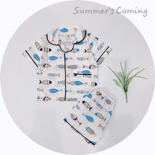 Bộ pizama sz 8-22kg thô lụa hàn
