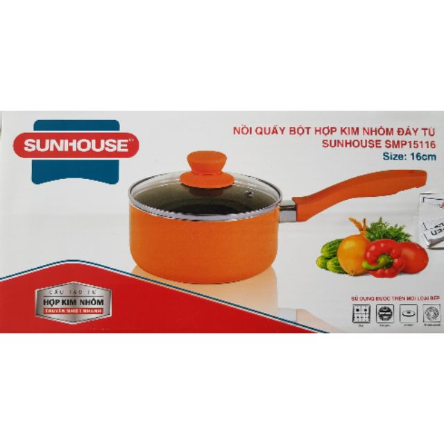 Nồi quấy bột hợp kim nhôm đáy từ SUNHOUSE SMP 15116 Size 16cm