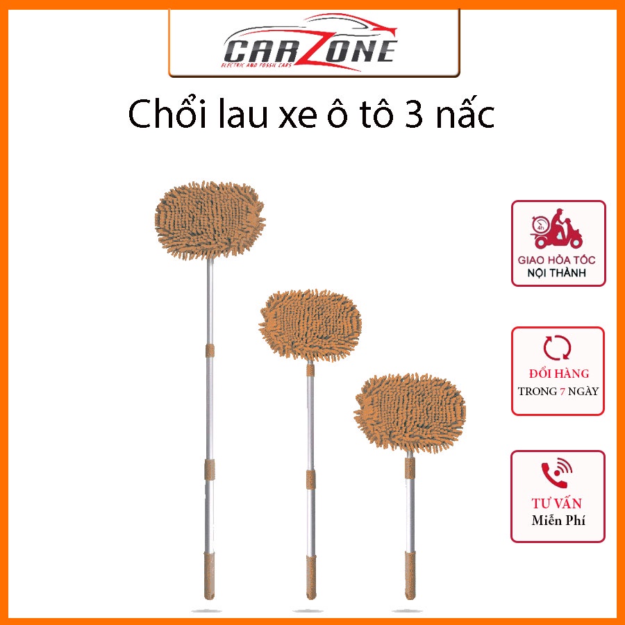 Chổi Lau Xe Ô Tô Có Điều Chỉnh Độ Dài – CHỔI DÀI VERSION 2 MÀU XANH - Carzone