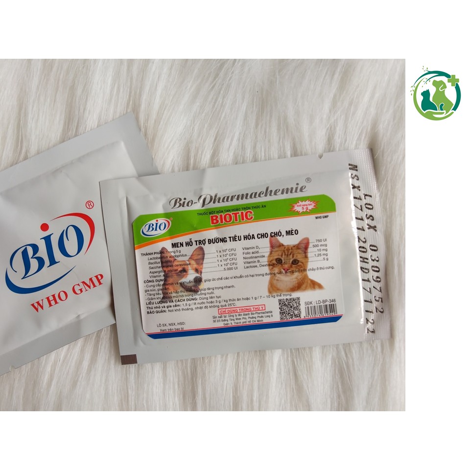 1 Gói Men tiêu hóa Biotic cho Chó Mèo 5 gram ngừa tiêu chảy, kích thích tiêu hóa giúp chó mèo ăn ngon miệng