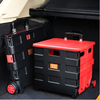 VioletShop1688 - Thùng đựng đồ xếp gọn có bánh xe kéo Pack & Roll size lớn 42x41x49cm cho ô tô