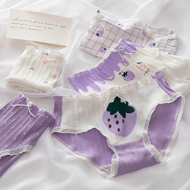 Quần lót thun gân mỏng màu tím lilac - violet