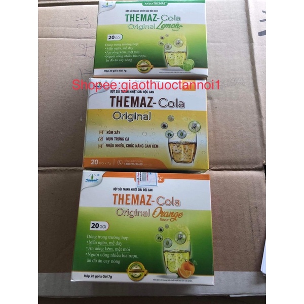 Bột sủi thanh nhiệt giải độc gan Themaz Cola Original (vị cam, vị chanh, vị chanh muối, vị chery)