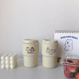 Cốc uống nước cà phê W&G họa tiết vẽ đáng yêu 350ml tiện lợi
