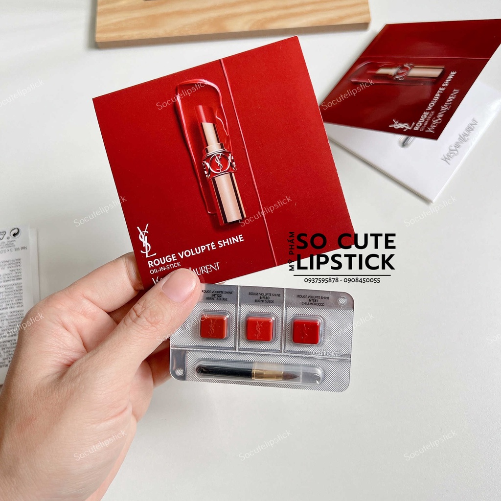 Vỉ Sample Son YSL Rouge Volupte Shine 122-130-131
