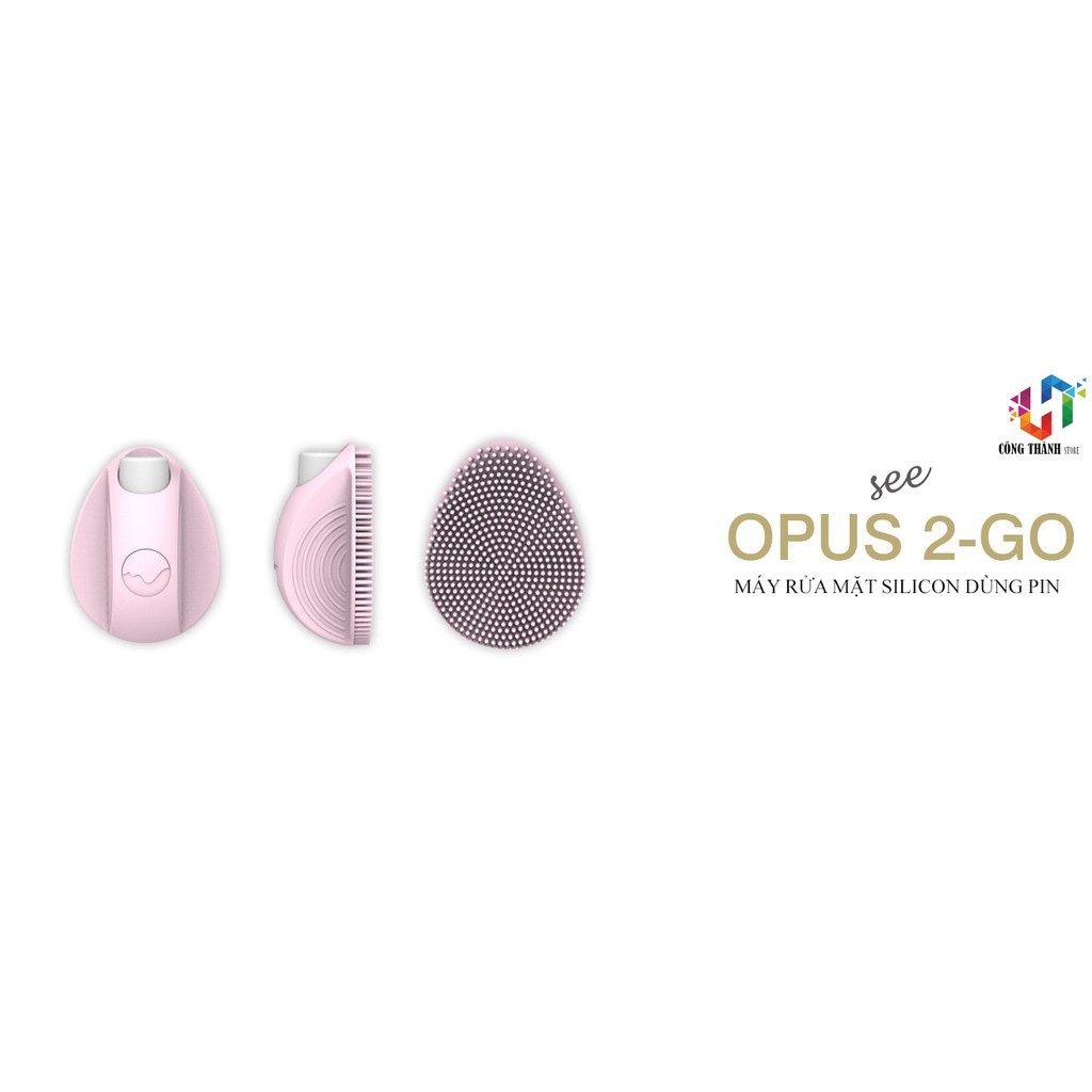 MÁY RỬA MẶT SILICON MINI CẦM TAY CHẠY PIN  OPUS-2 GO- MÁT DỊU LÀN DA