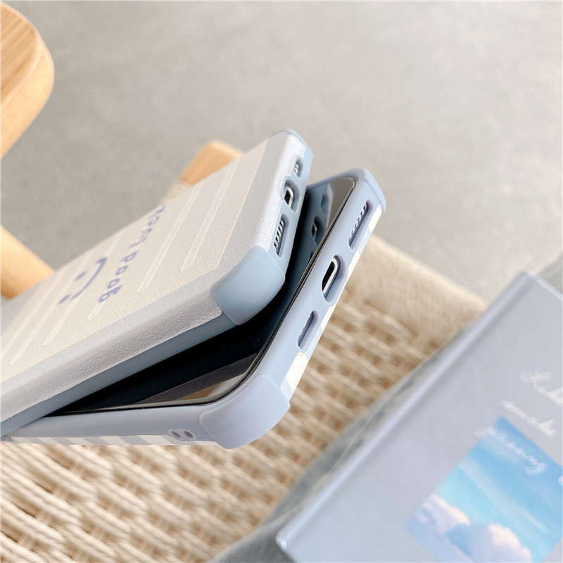 ốp iphone 11 12 Pro Max 12 Pro XS Max i7 i8 hình mặt cười hình vuông màu xanh shin case