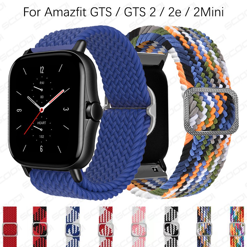 Dây Đeo Đồng Hồ Dạng Bện Bằng Nylon Co Giãn 20mm Điều Chỉnh Được Cho Xiaomi Huami Amazfit GTS 4 3 2 2e 4Mini 2Mini / Amazfit bip 3 / bip u pro / bip s / GTR 42mm
