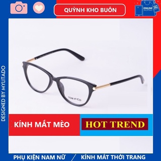 Gọng kính cận nữ mắt mèo, càng kim loại kết hợp nhựa Tr90 kiểu dáng thời trang 5190