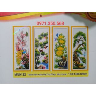 Tranh thêu chữ thập Tùng Cúc Trúc Mai MN0122-146x100cm