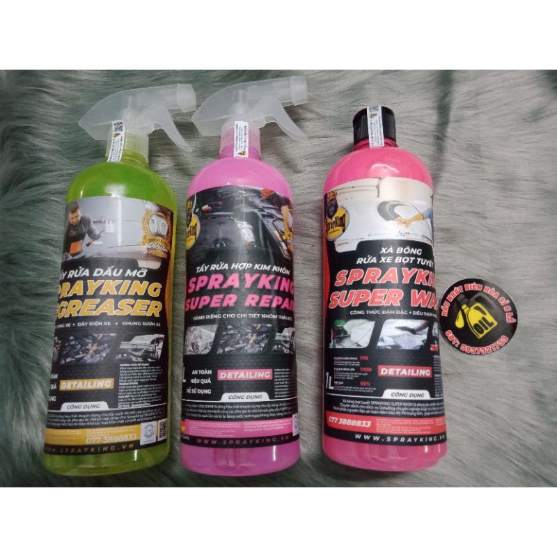 combo 3chai tẩy rửa sprayking loại 1lit/1+vòi sịt (giá bán lẻ, rẻ như bán sỉ)