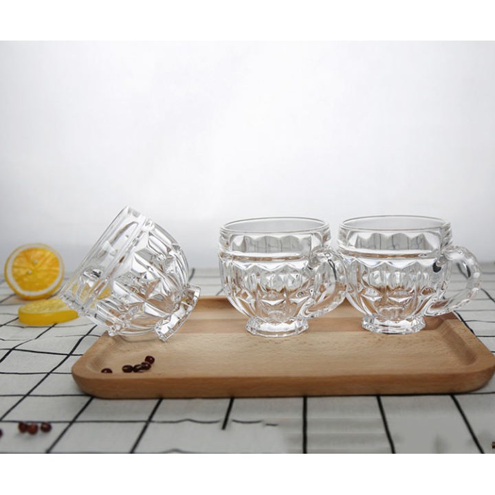 Bộ 6 Ly Thủy Tinh Bầu Lùn Uống Trà, CAFE, NƯỚC HOA QUẢ - Bộ 6 ly thủy tinh uống trà cao cấp