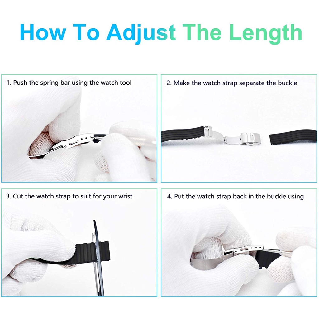 Dây Đeo Đồng Hồ Thông Minh Bằng Cao Su Silicone Chống Thấm Nước Họa Tiết Kẻ Sọc 18 / 20 / 22 / 24mm