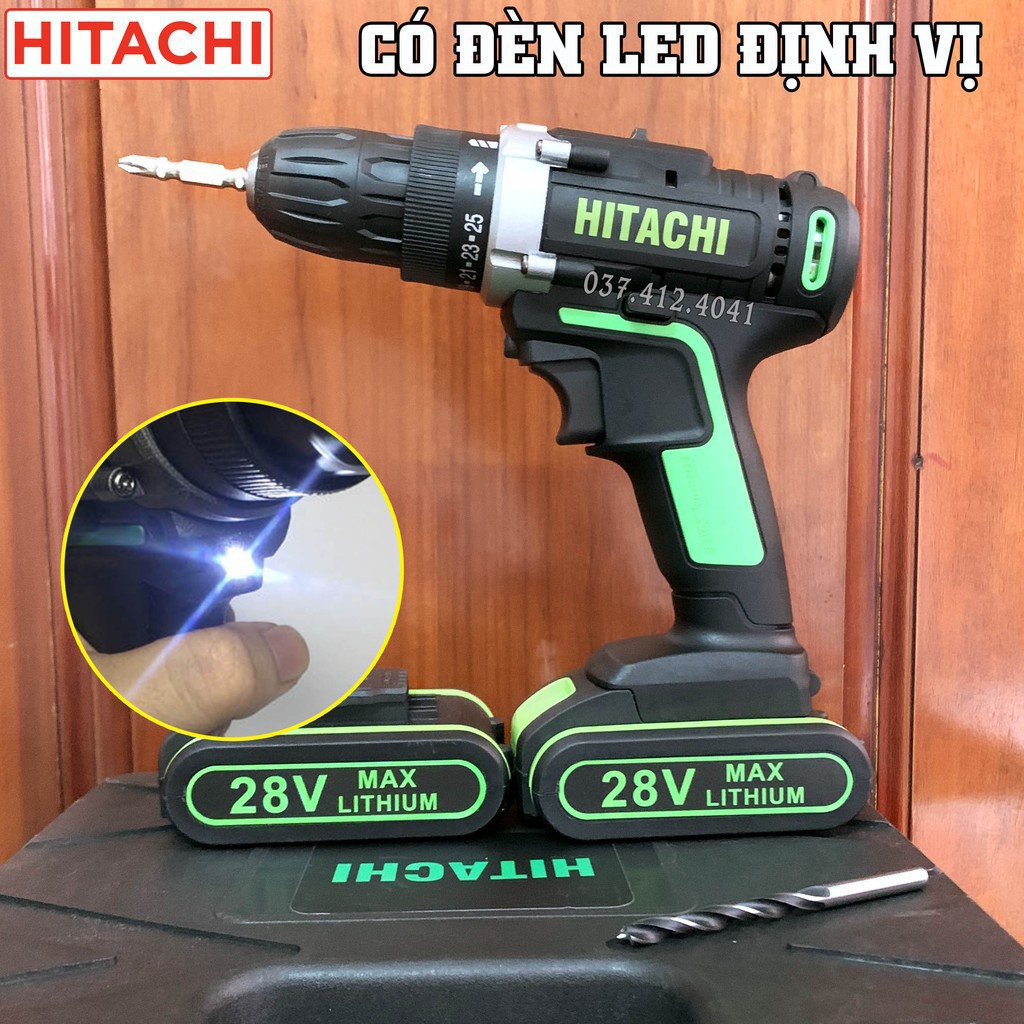 Máy Khoan Pin Bắt Vít HITACHI 28V Pin 5 CELL - Máy Khoan Pin HITACHI - 100% Lõi Đồng