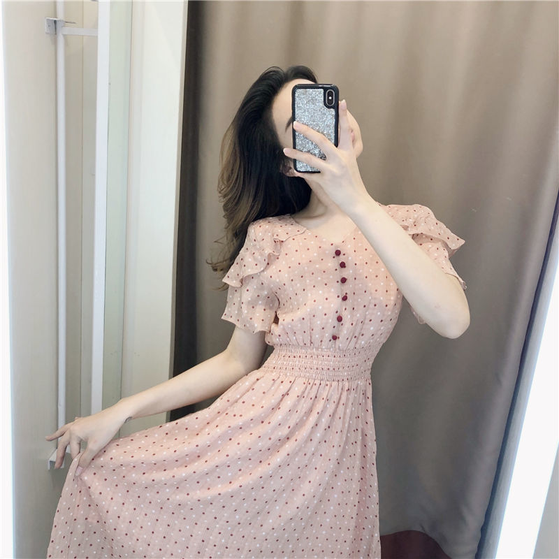 Đầm Voan Ngắn Tay Kiểu Dáng Xinh Xắn Thời Trang Cho Nữ