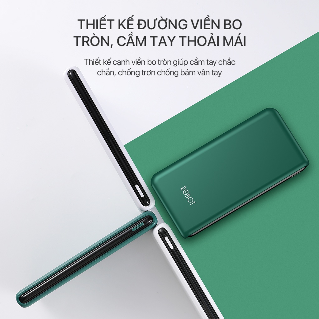 Pin Sạc Dự Phòng 10.000mAh VIVAN RT180 1 Output USB &amp; 2 Input Micro/Type-C - Kích Thước Siêu Mỏng Nhẹ