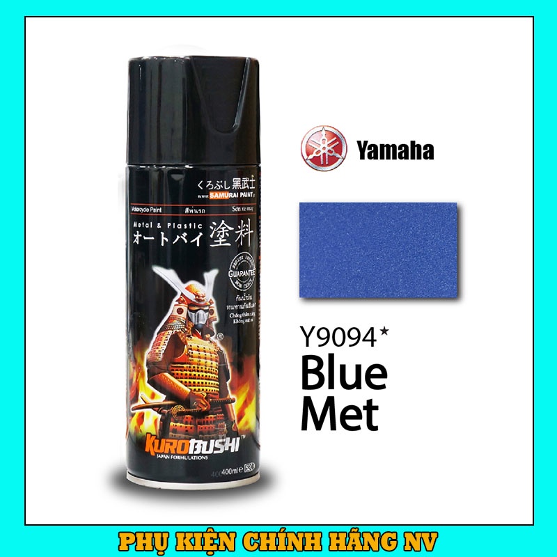Sơn Samurai màu xanh kim loại Y9094 chính hãng, sơn xịt dàn áo xe máy chịu nhiệt, chống nứt nẻ, kháng xăng