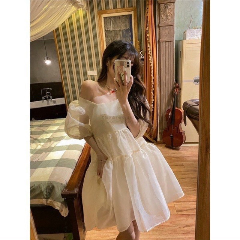 Váy Babydoll Vay Bồng Đũi Tơ 2 Lớp, Đầm Công Chúa Cực Xinh