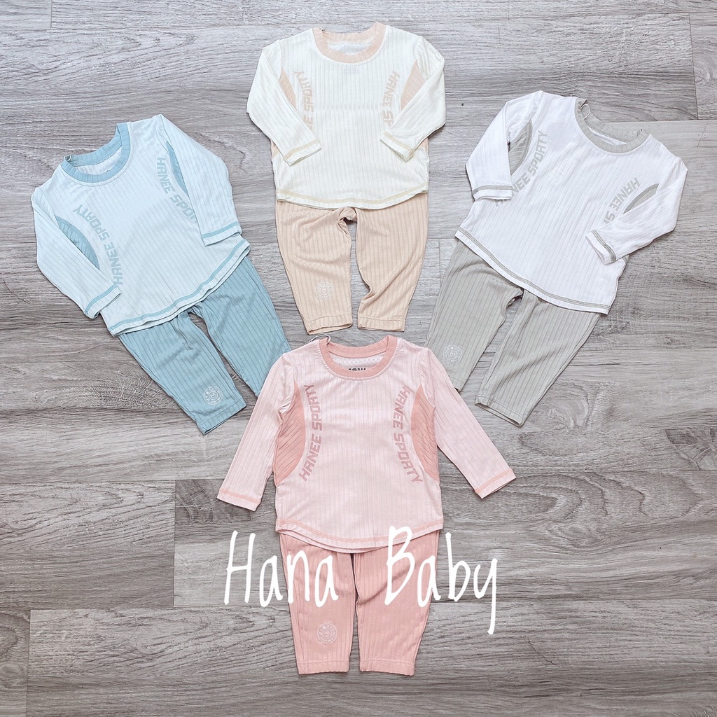 Bộ dài Hrnee raglan Modal sporty cho bé dưới 4 tuổi
