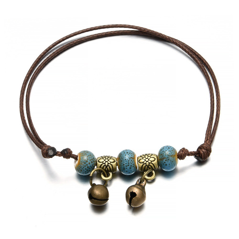 Lắc Chân Đính Hạt Và Chuông Thời Trang Đi Biển Cho Nữ Mua 1 Tặng 1