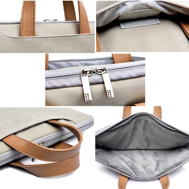 Túi đựng Laptop bằng da Pu nhám chống thấm nước 13 14 15 Inch cho nữ