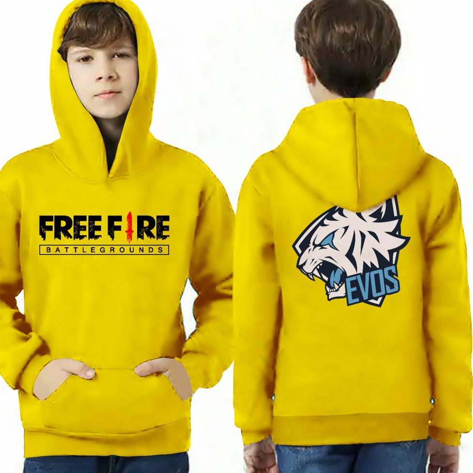 Áo Khoác Hoodie Lớn free fire evos / Áo Khoác Trẻ Em / Trẻ Em Miễn Phí 6-13 Tuổi