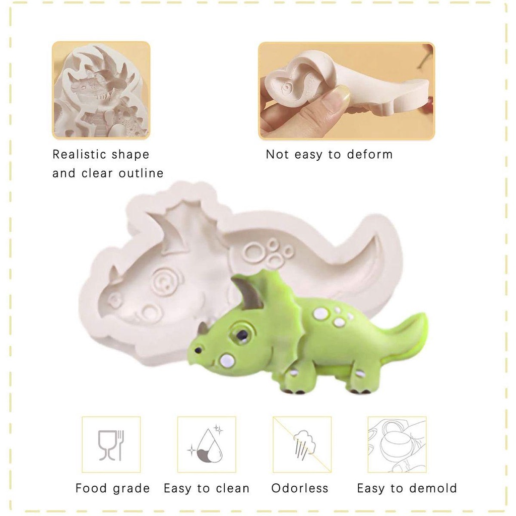 Khuôn Làm Bánh Bằng Silicon Hình Khủng Long Dễ Thương DIY