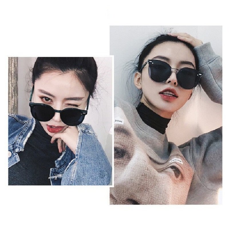 Kính mát thời trang nữ chống tia UV mắt vuông phong cách Ulzzang đẹp sang trọng HANASO 003