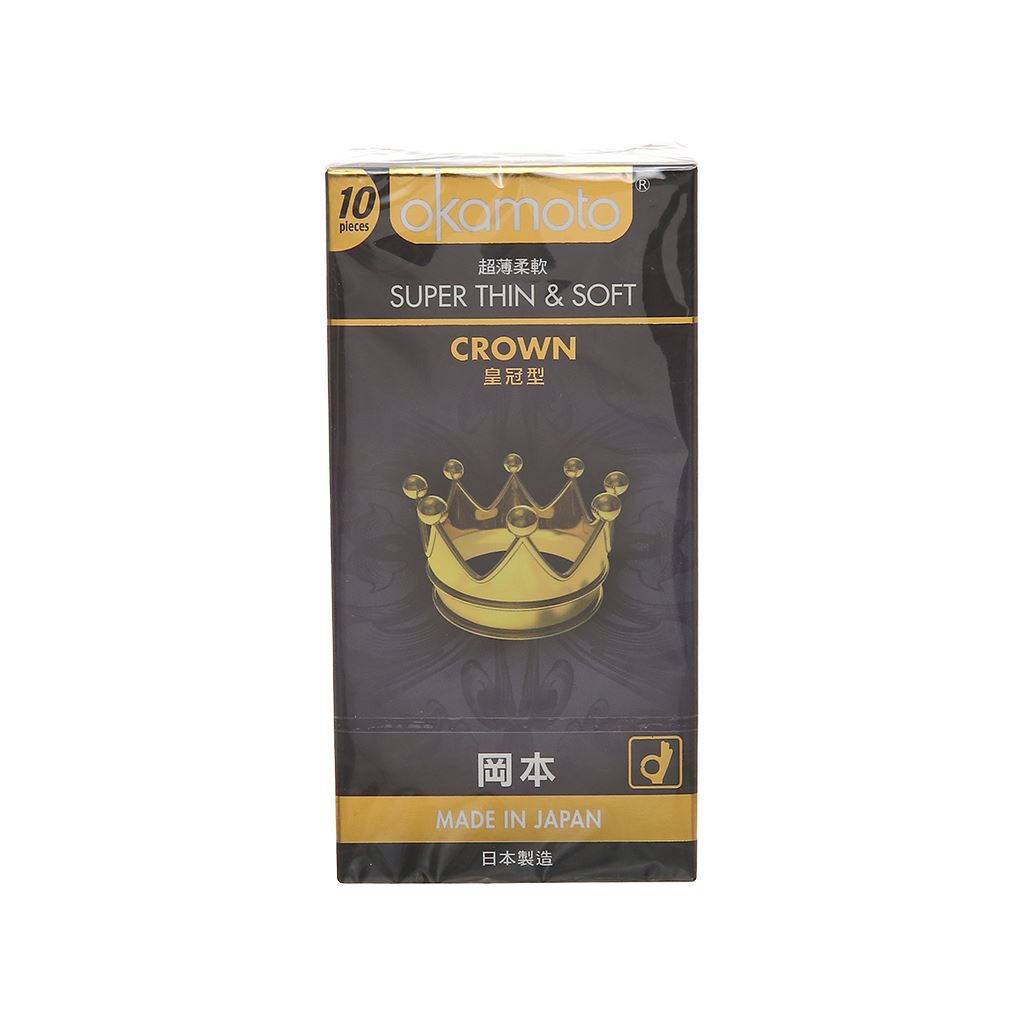 Bao cao suFreeshipOkamoto Crown 10 cái kích cỡ nhỏ, siêu mỏng và mềm mại