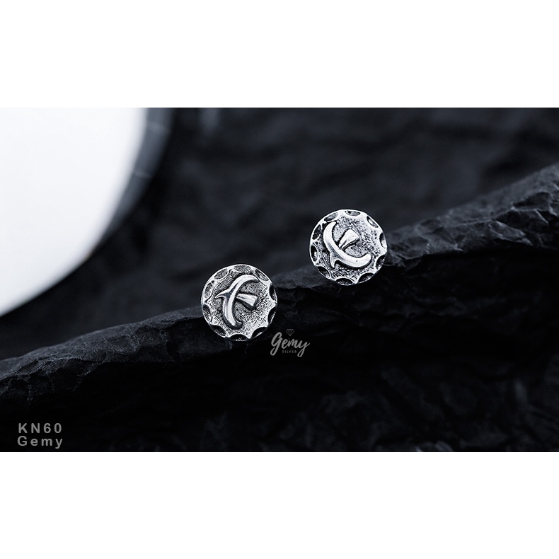 Khuyên tai bạc unisex Gemy Silver, bông tai nam nữ Freedom KN60 (1 chiếc)