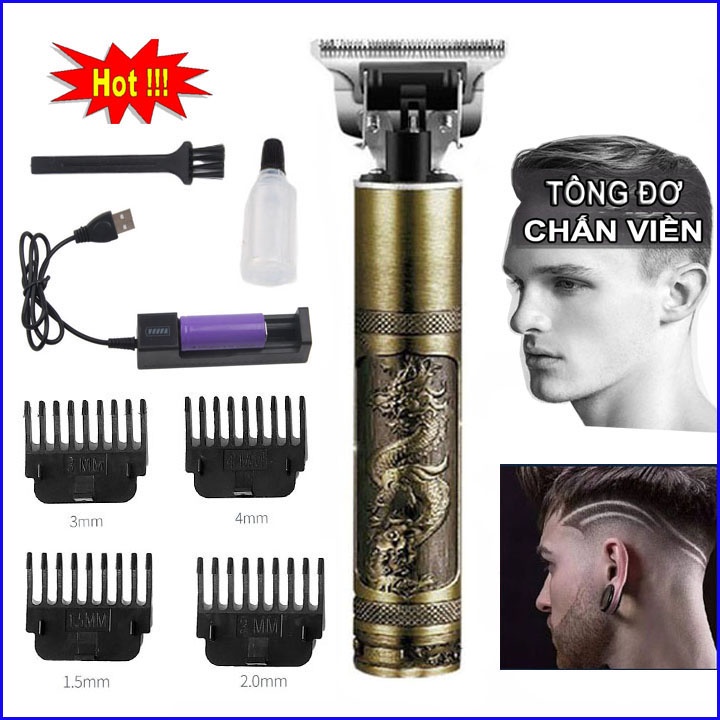 Tông đơ cắt tóc - cạo râu  - bấm viền - Tông đơ chấn viền sạc điện cầm tay Pin rời