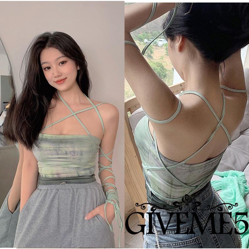 Áo croptop nhuộm màu thời trang mùa hè cho nữ