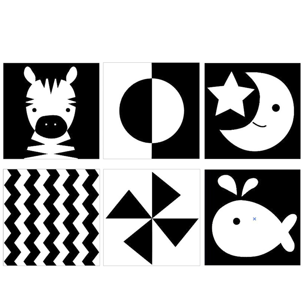 Bộ 6 thẻ decal dán tường KÍCH THÍCH THỊ GIÁC cho bé sơ sinh