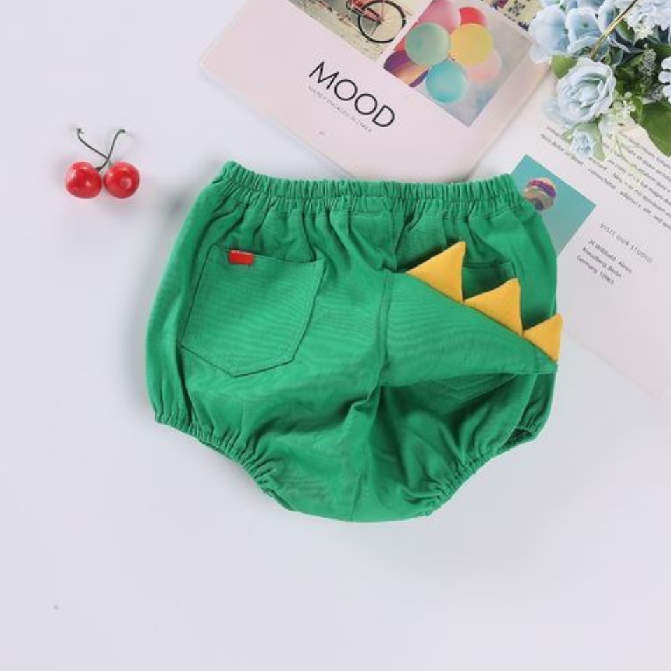 Quần Cotton Màu Đen Thêu Họa Tiết Khủng Long Hoạt Hình Nhiều Màu Thời Trang Mùa Hè Cho Bé