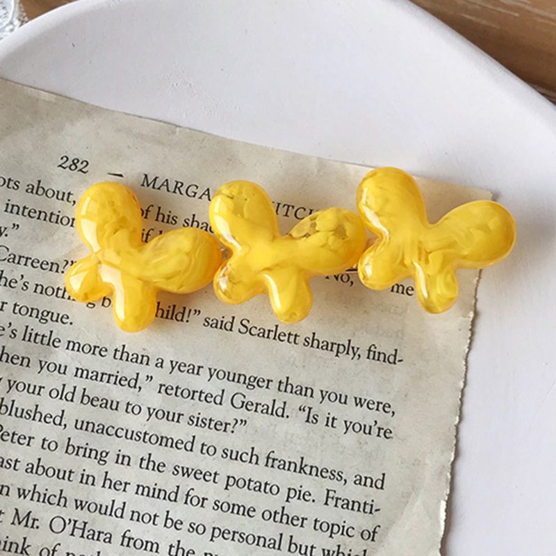 Kẹp Tóc Kim Loại Màu Kẹo Ngọt Hình Bướm Dễ Thương Cho Nữ